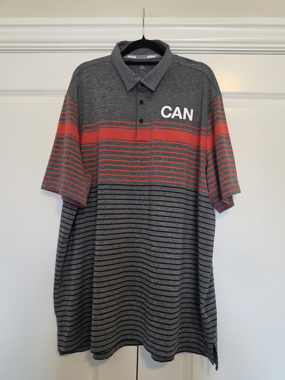 ADIDAS ULTIMATE 365 CANADA ENGINEERED STRIPE POLO SHIRT MEN’S 2XL